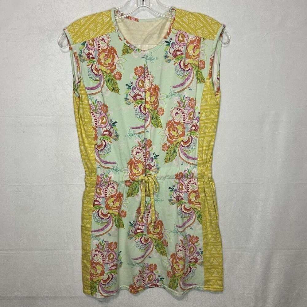 Hannah Kate Girls Floral Dress Sleeveless Cinch Tie Waist Knit Size 14